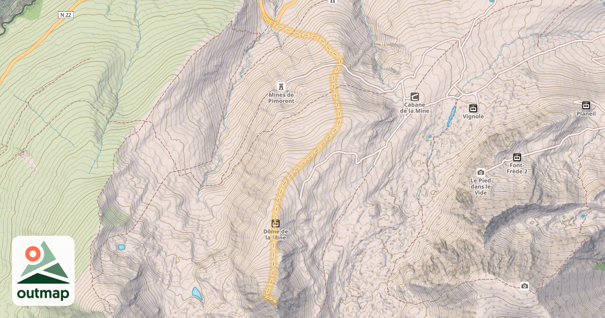 Map of Pic de la Mina — Parking du Baladrar