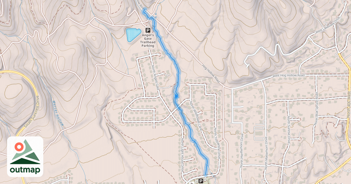 Map of Lower Hog Hollow Creek Trail