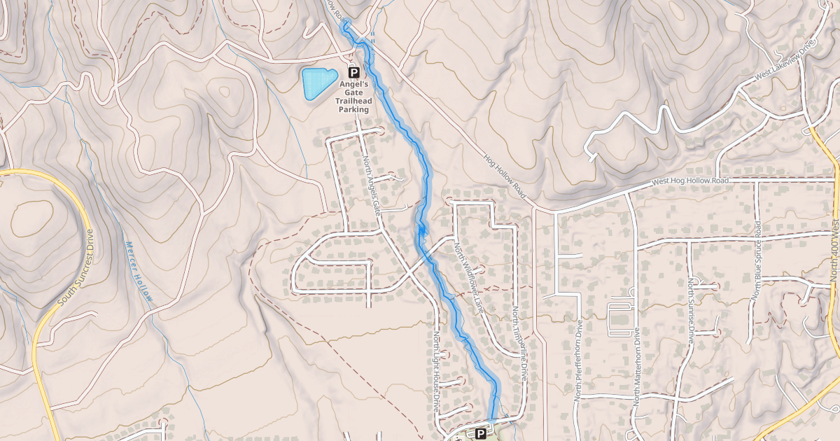 Map preview of Lower Hog Hollow Creek Trail