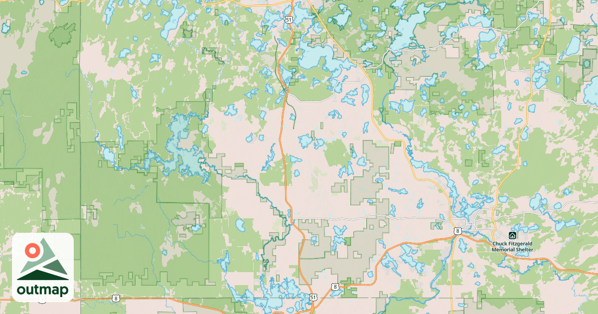 Map of Bearskin State Trail