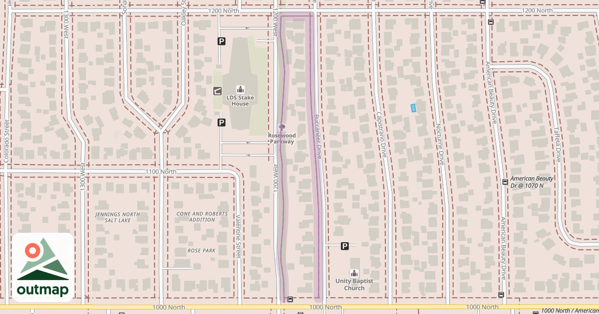 Map of Rosewood Parkway