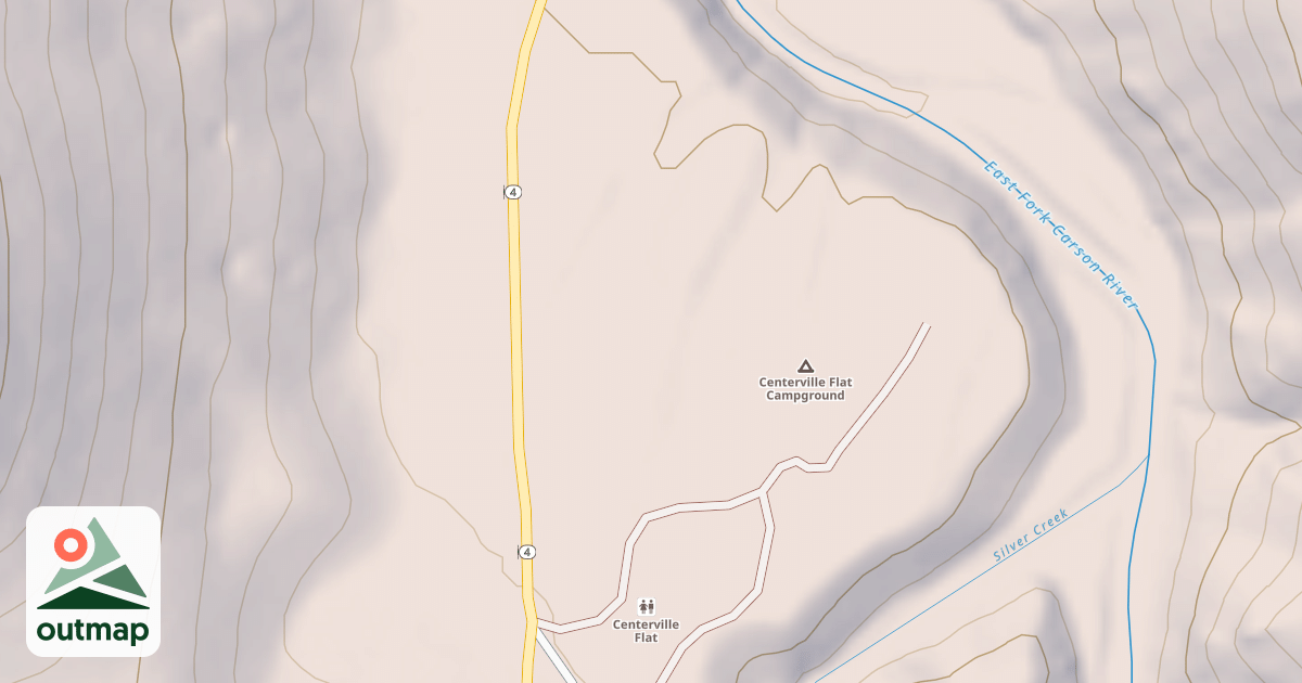 Map of CENTERVILLE FLAT CAMPGROUND