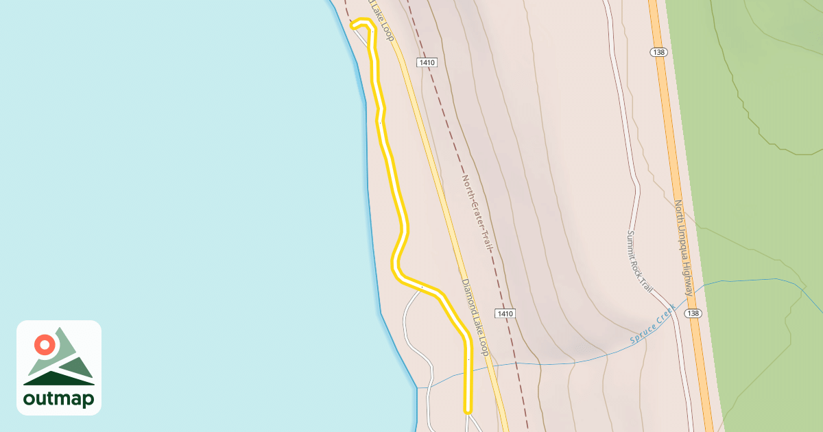 Map of Diamond Lake Campground Road