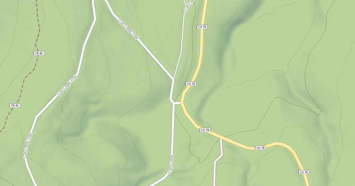 Map preview of CUB CREEK ROAD