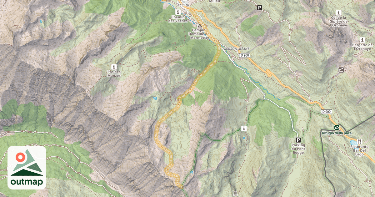 Map of Tête de Fer — Larche