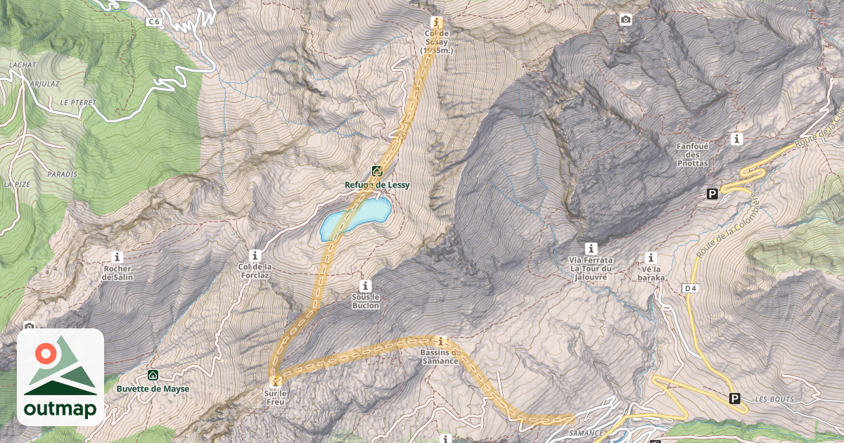 Map of Col de Sosay — Samance