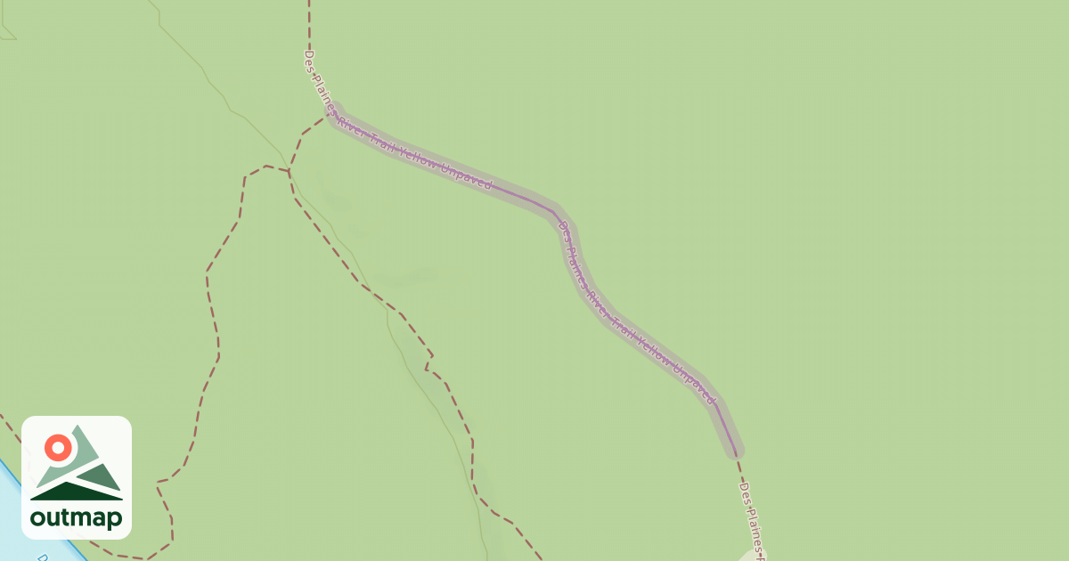 Map of Des Plaines River Trail Yellow Unpaved