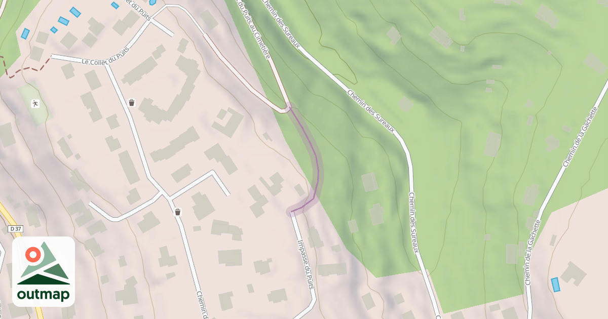 Map of Chemin d'Accès du Puits au Cimetière