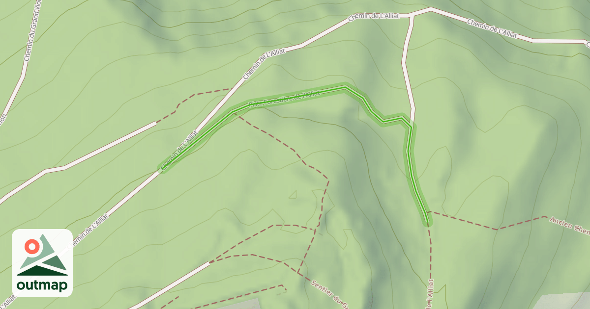 Map of Piste Forestière de l'Alliat