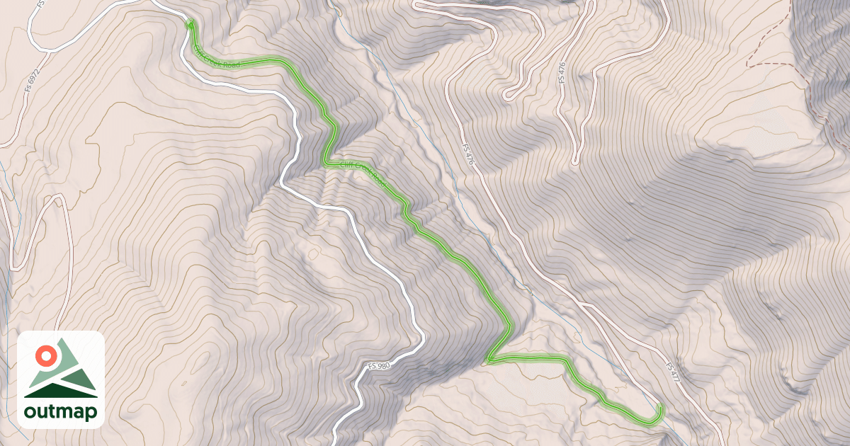 Map of Cliff Creek Road