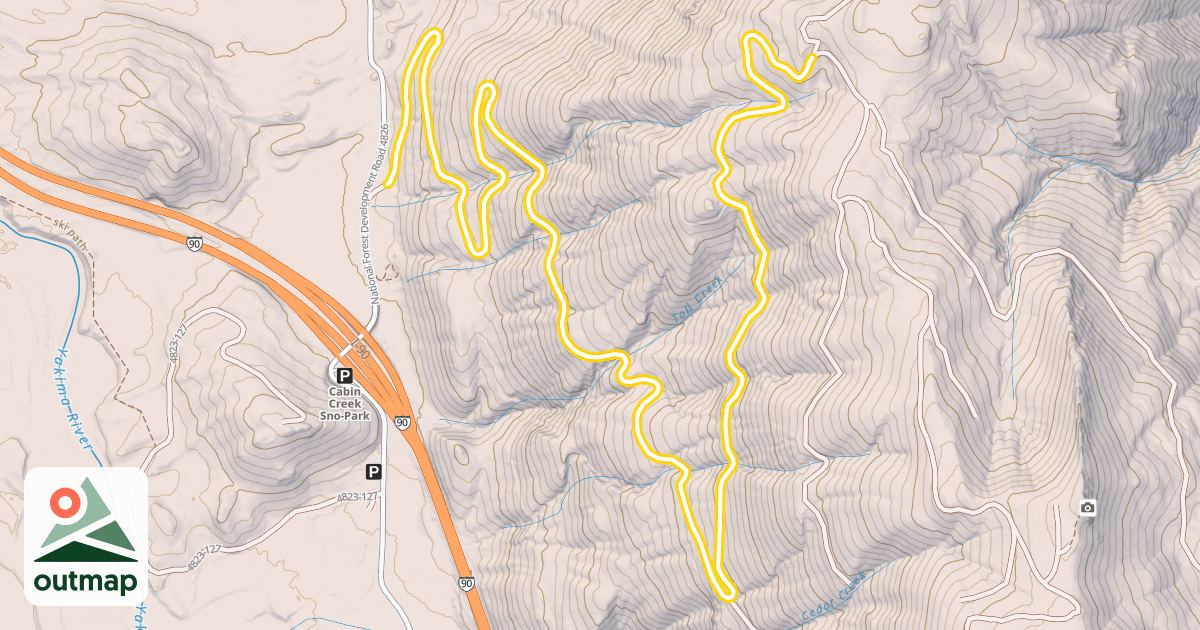 Map of National Forest Development Road 4822