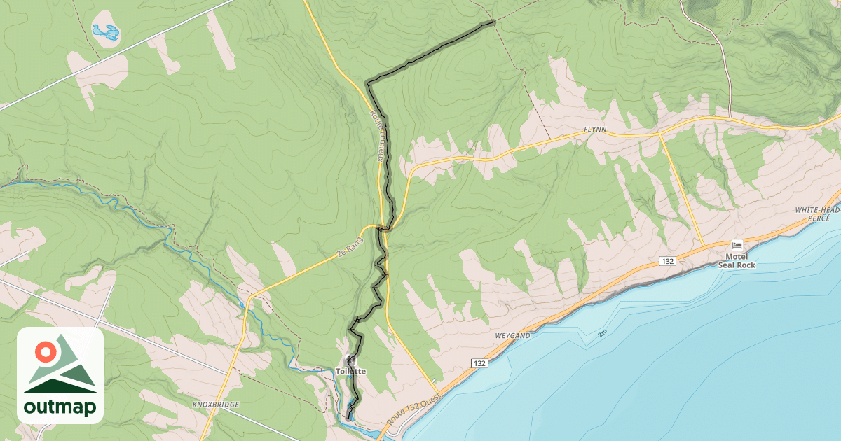 Map of Sentier des montagnes Anse à Beaufils à Percé