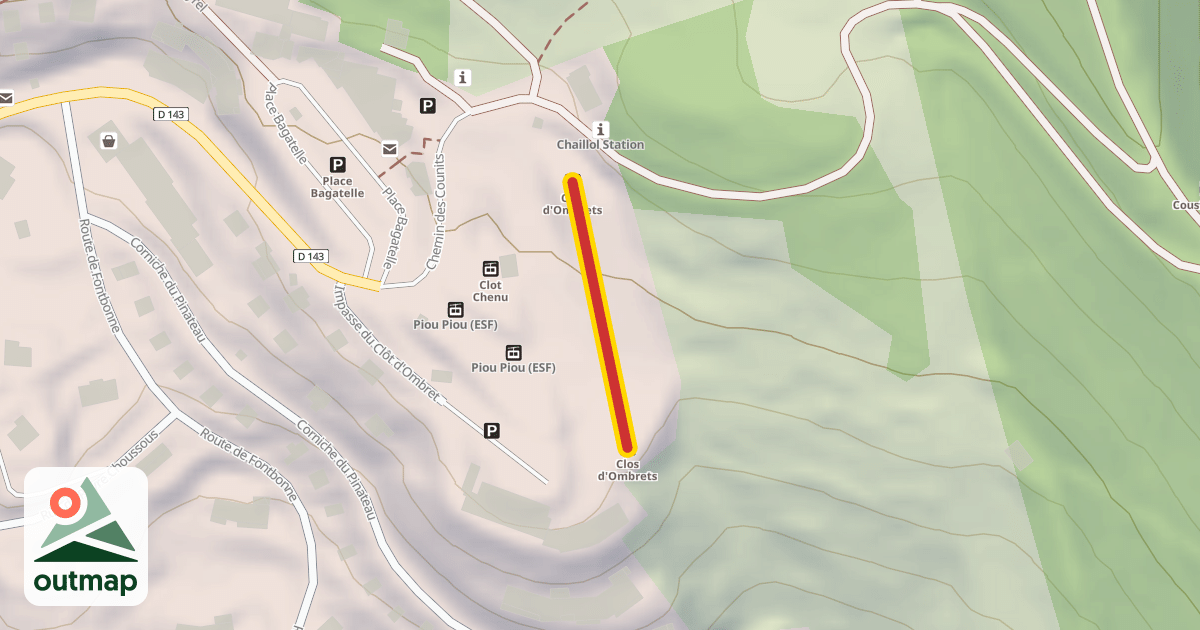Map of Clos d'Ombrets