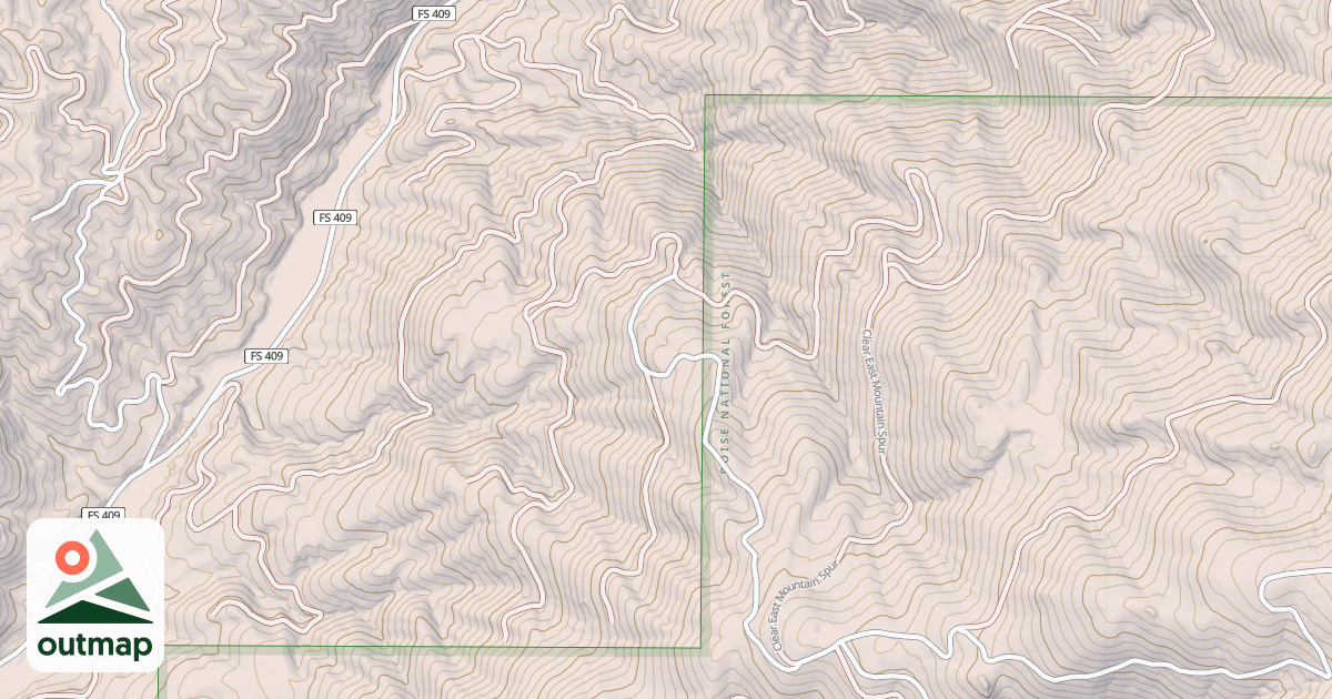 Map of CLEAR EAST MTN SPUR