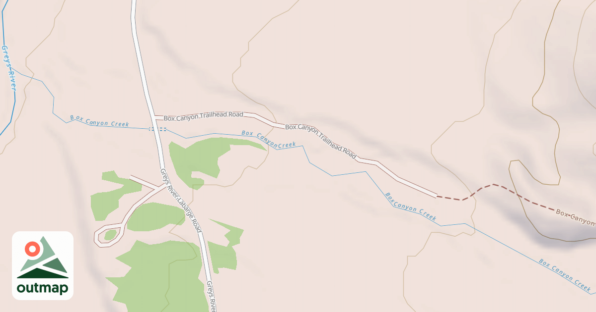 Map of BOX CANYON TRAILHEAD