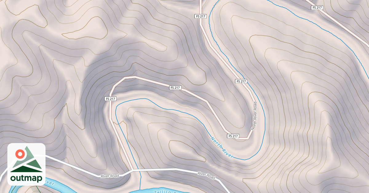 Map of NORTH RIVER