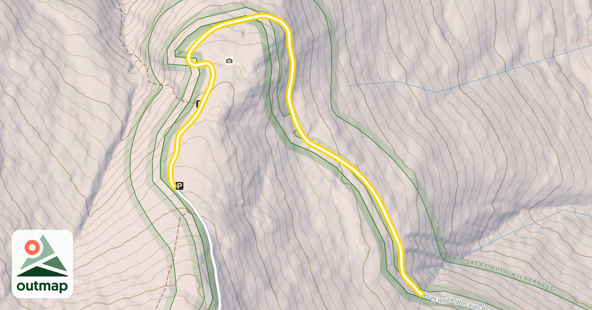 Map of Mount Washington Auto Road