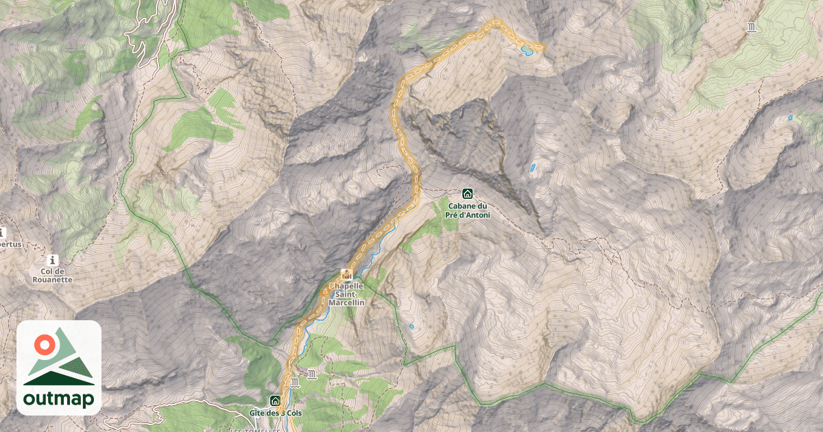 Map of Col de Reyna — Champ Perchier