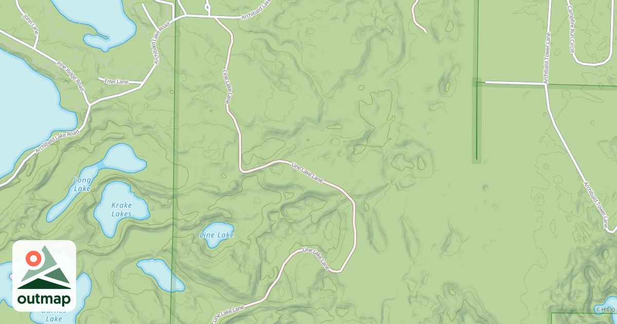 Map of CHICKEN FOOT LAKE ROAD