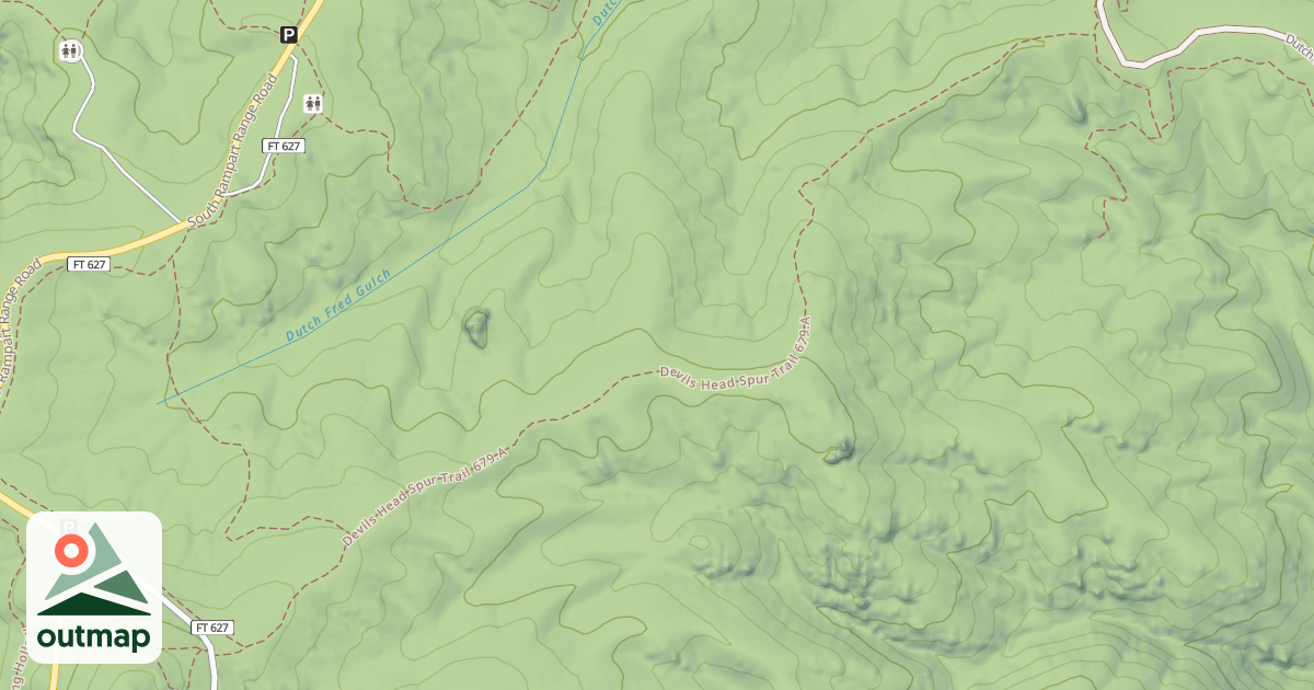 Map of Devils Head Spur