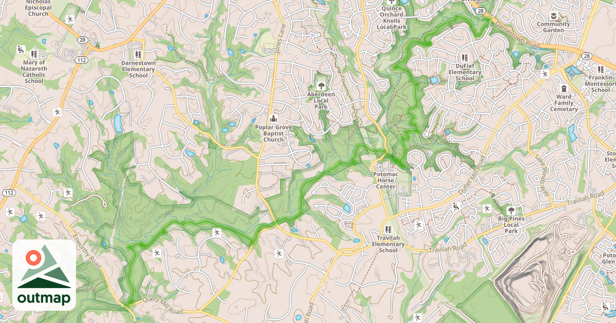 Map of Muddy Branch Greenway Trail