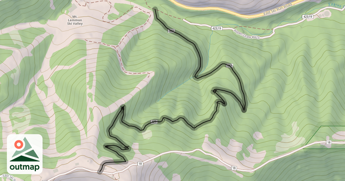 Map of Aspen Draw Trail #423