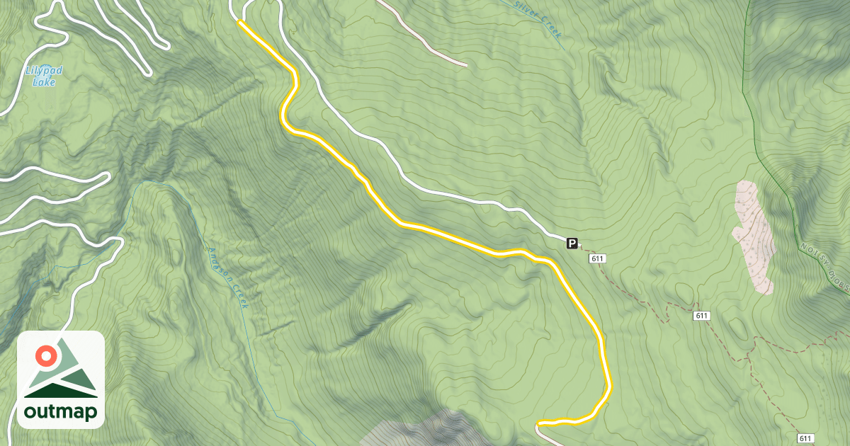 Map of National Forest Development Road 1107