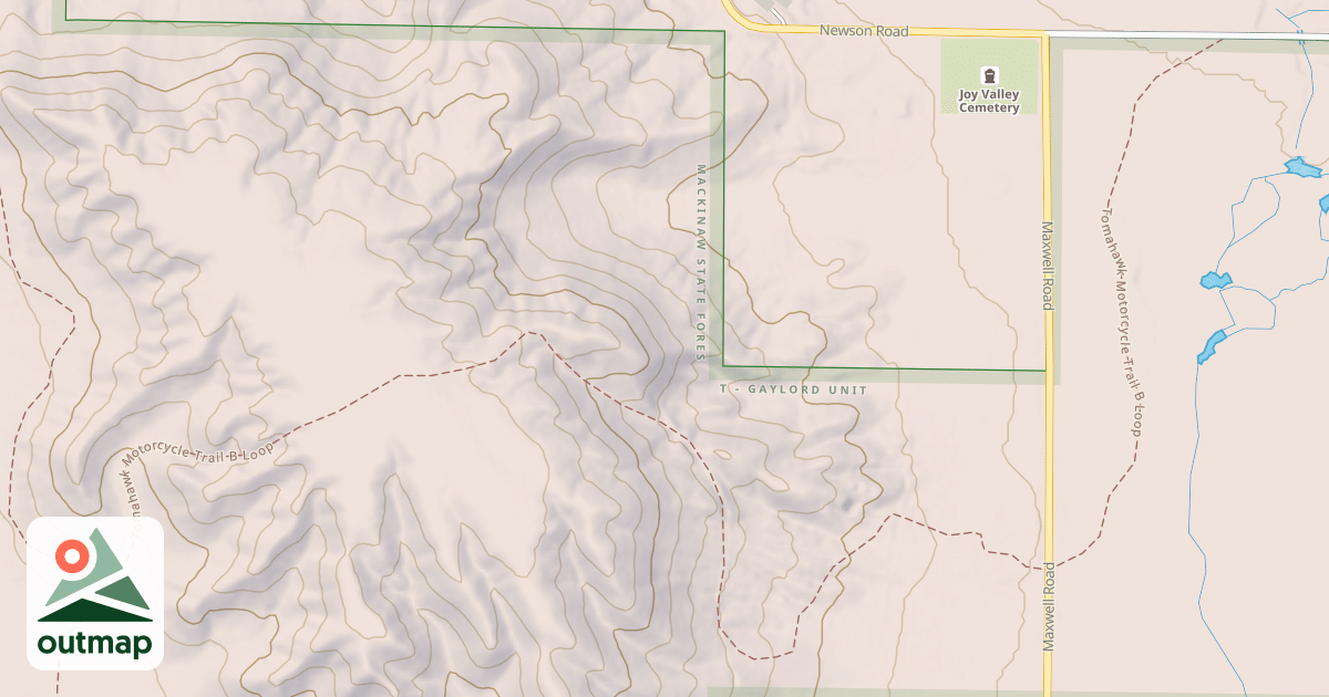 Map of Tomahawk Motorcycle Trail B Loop