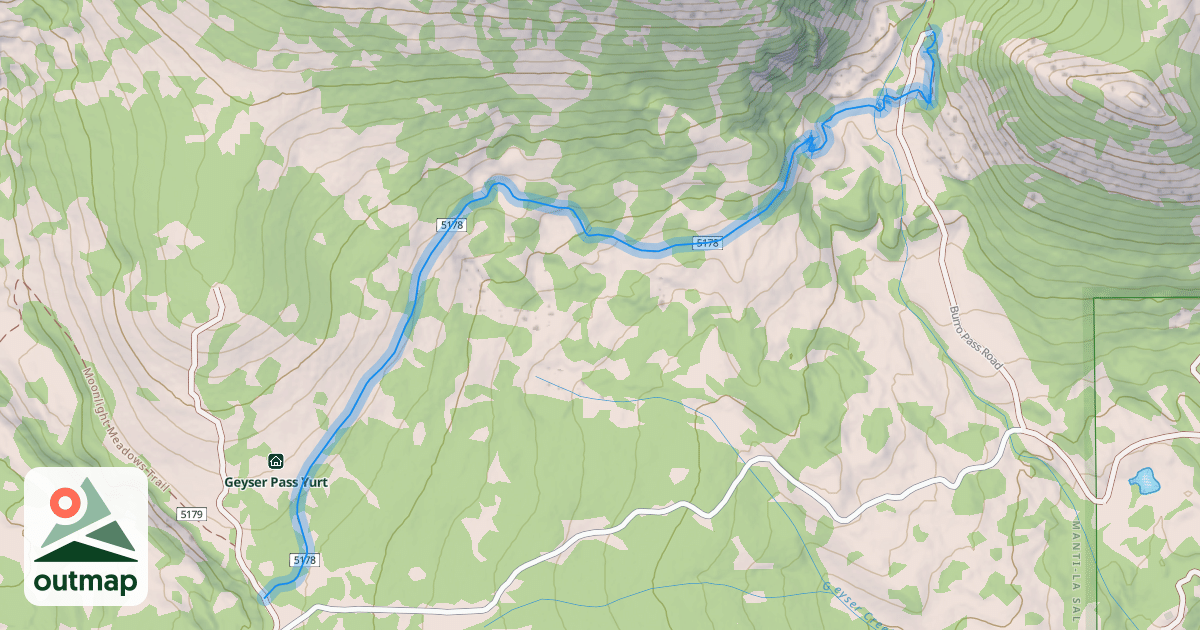 Map of Geyser to Burro Trail