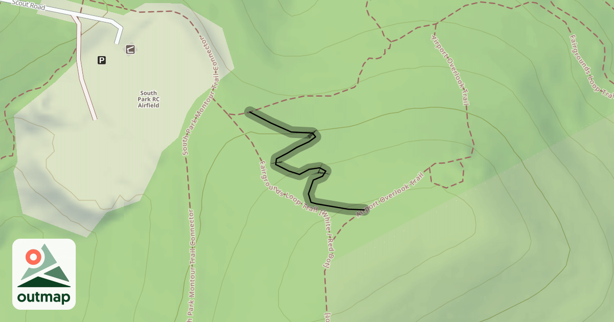 Map of Fairgrounds Flow Trail [uphill] (Yellow Blaze)