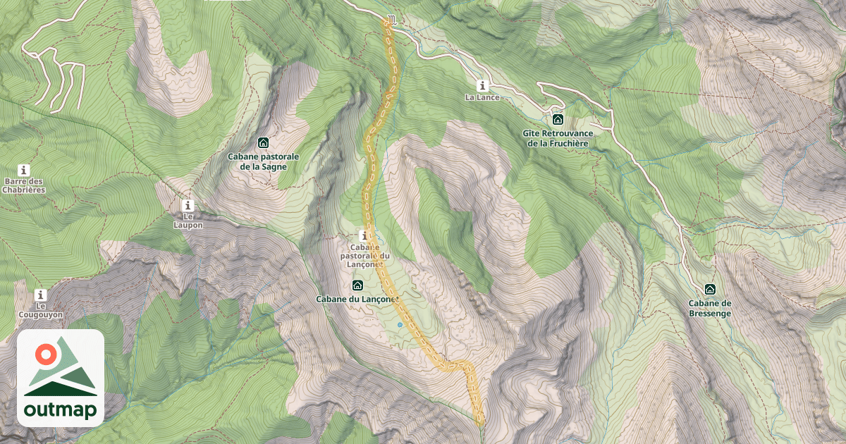 Map of Tête du Lanconet — Le Pont de la Serre