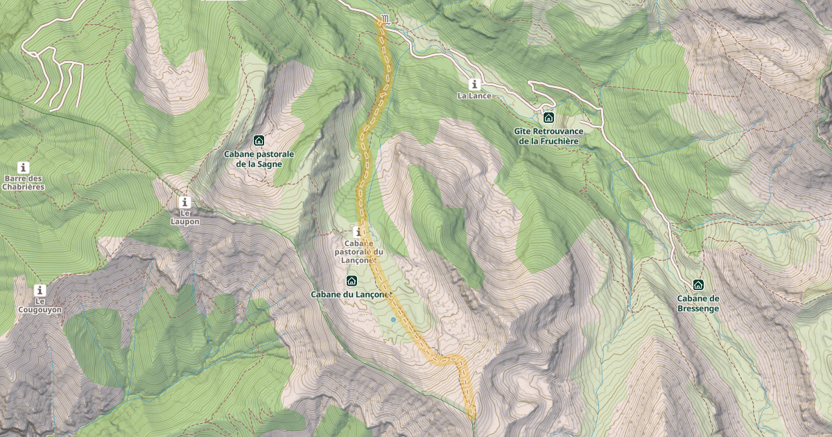 Map preview of Tête du Lanconet — Le Pont de la Serre