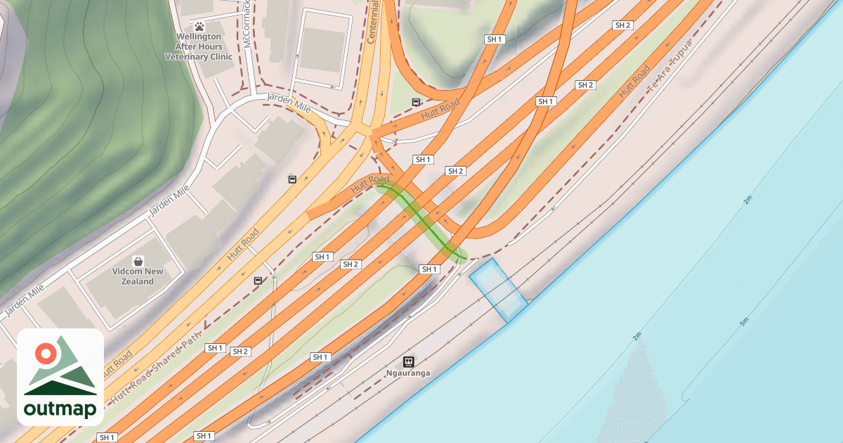 Map of Hutt Road Shared Path