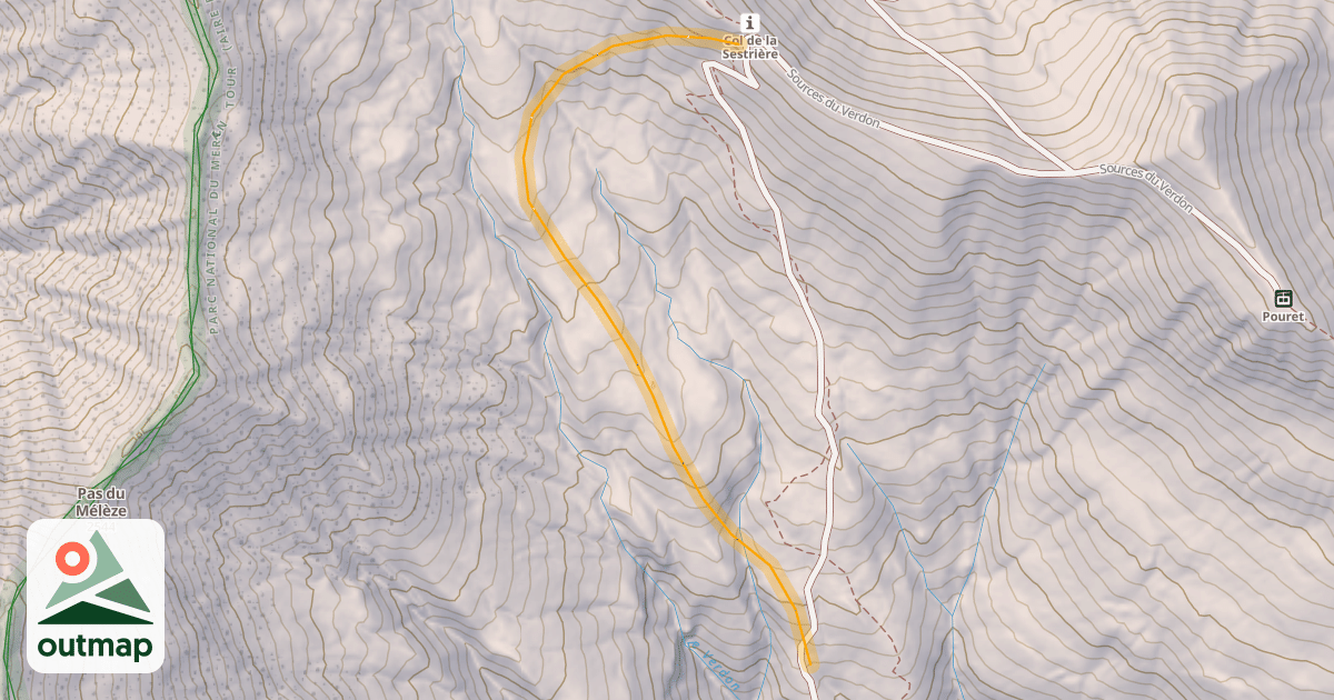 Map of Sources du Verdon Grand Hors Piste