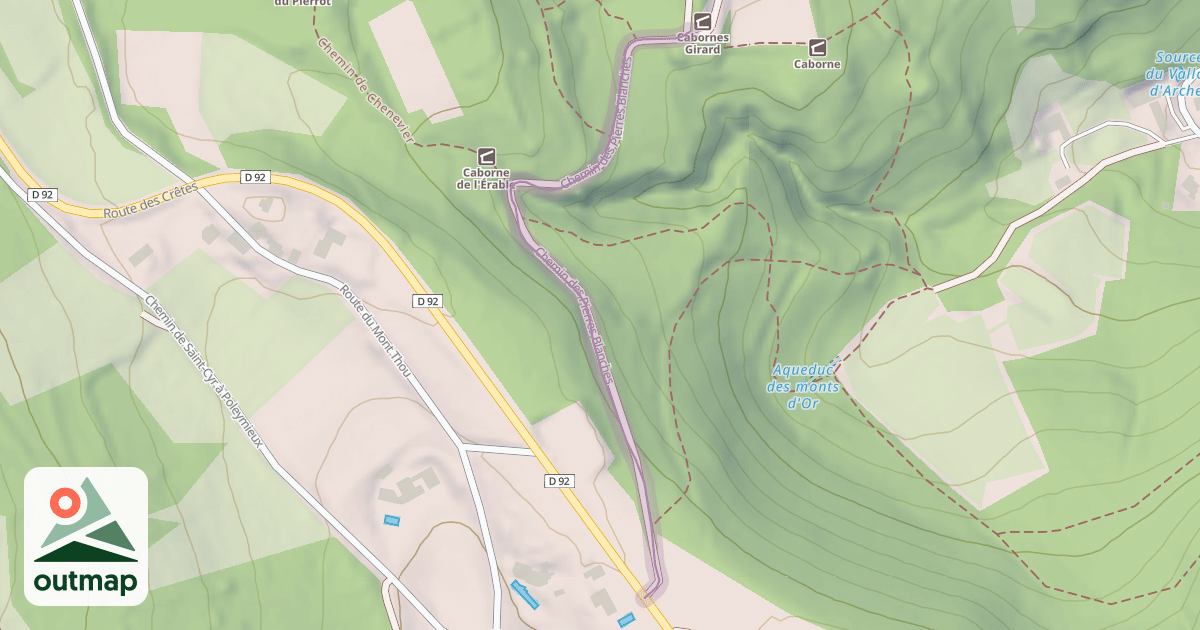 Map of Chemin des Pierres Blanches