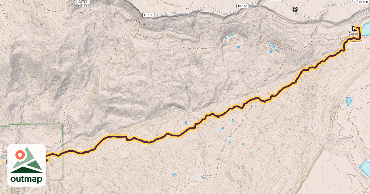 Map of Kannah Creek Trail in Mesa