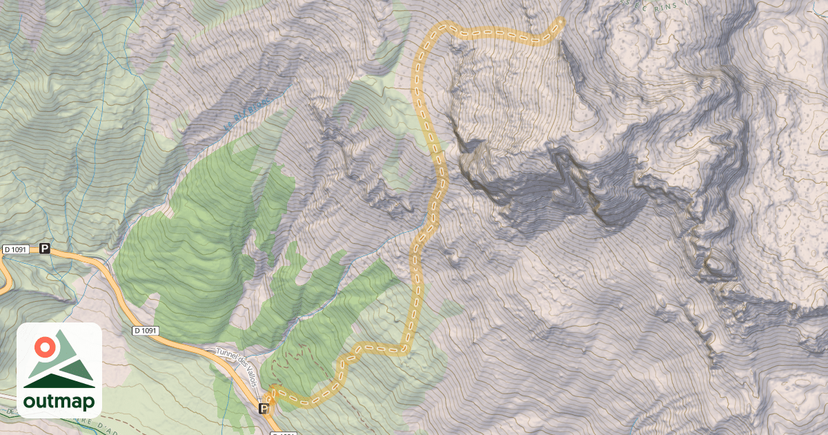 Map of Collet du Clos Julien — Le Tunnel des Vallois