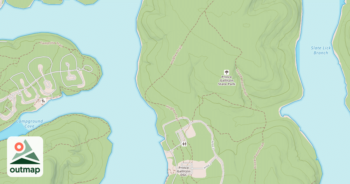 Map of Prince Gallitzin State Park Trails