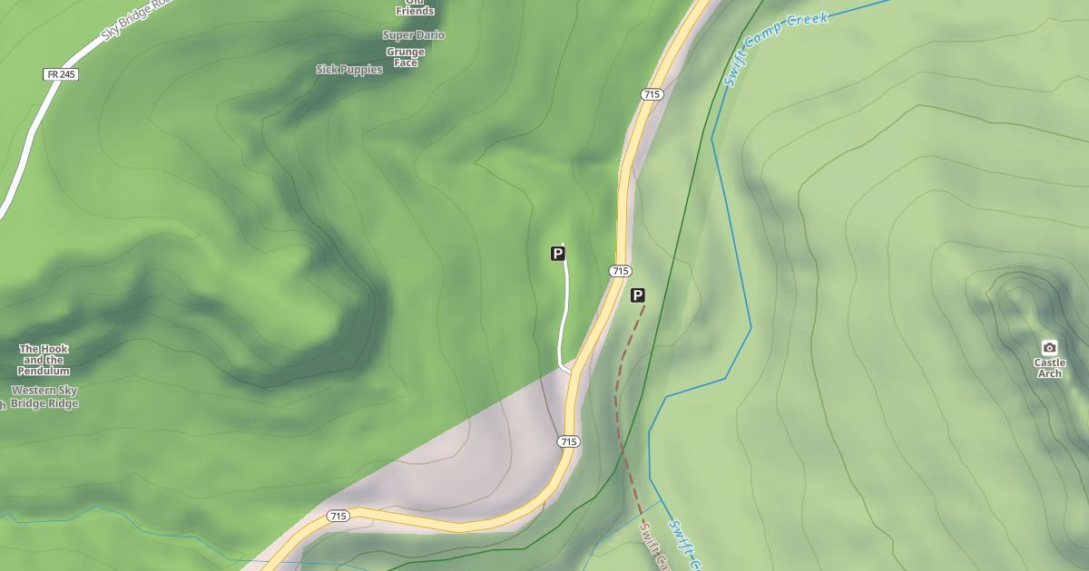 Map preview of SWIFT CAMP PARKING LOT
