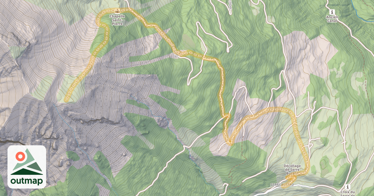Map of Antécime de la Tête de Clotinaille — Serre Buzard
