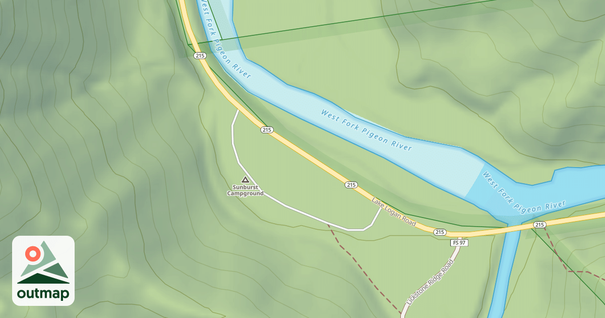 Map of SUNBURST REC AREA