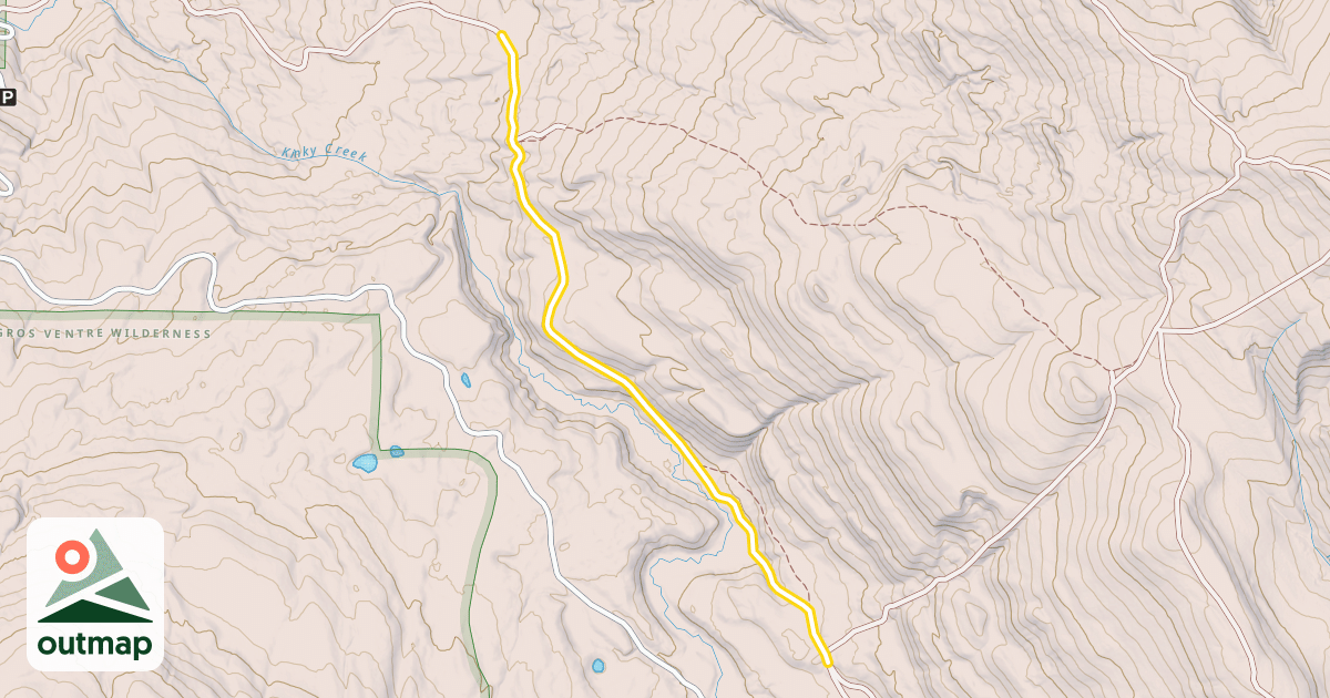 Map of Old Kinky Creek Road