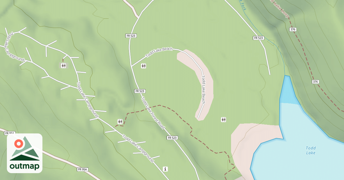 Map of TODD LAKE BEACH