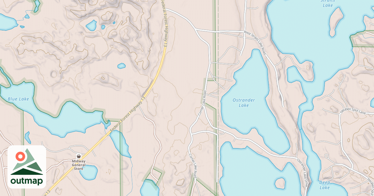 Map of OSTRANDER LAKE