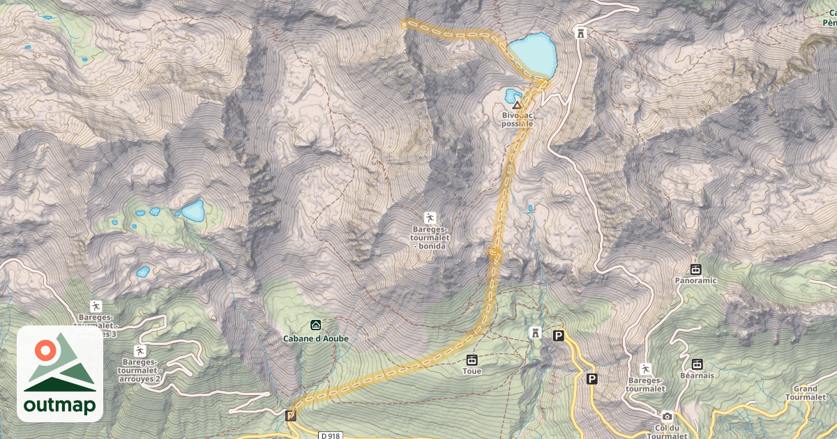Map of Col d'Oncet — Parking d'Aoube