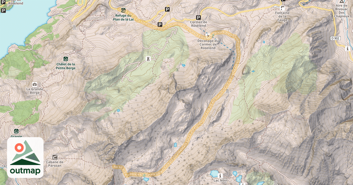 Map of Brèche de Parozan — Pont des Sauces
