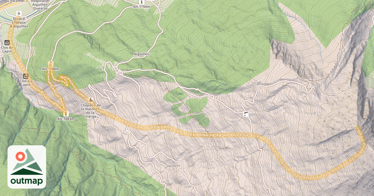 Map of La Lauze — Aiguilles