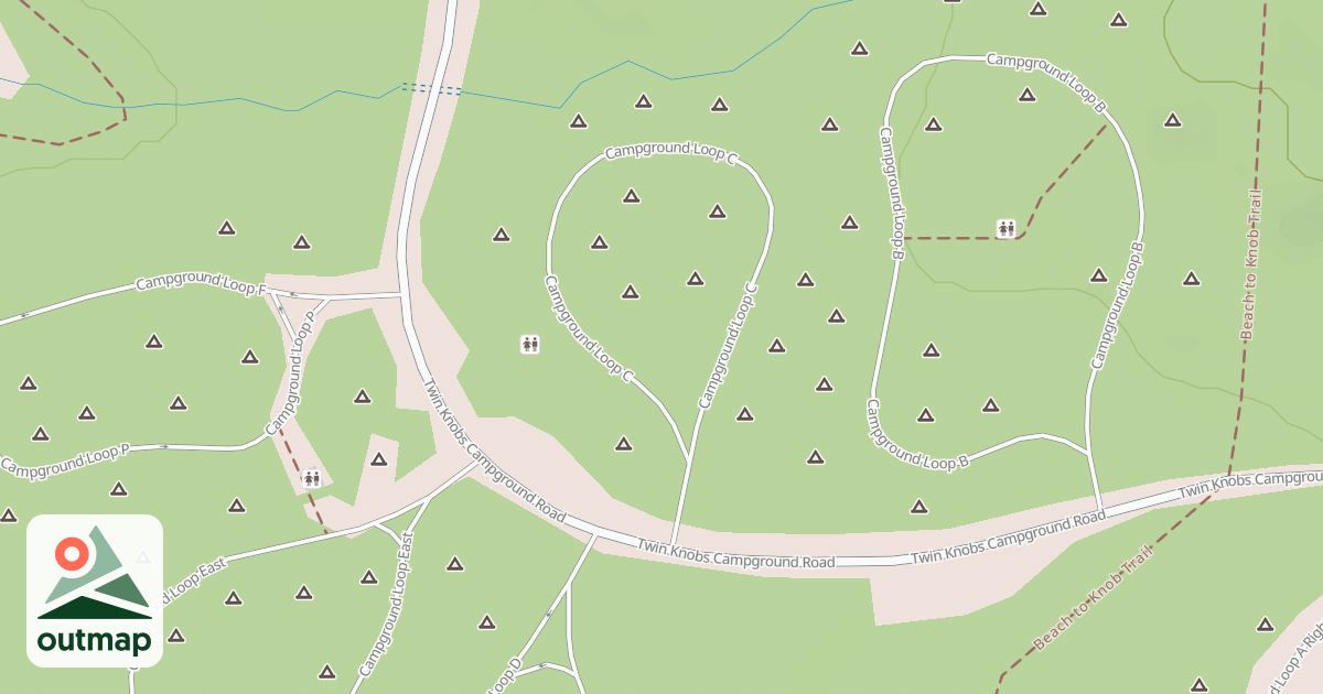 Map of TWIN KNOBS