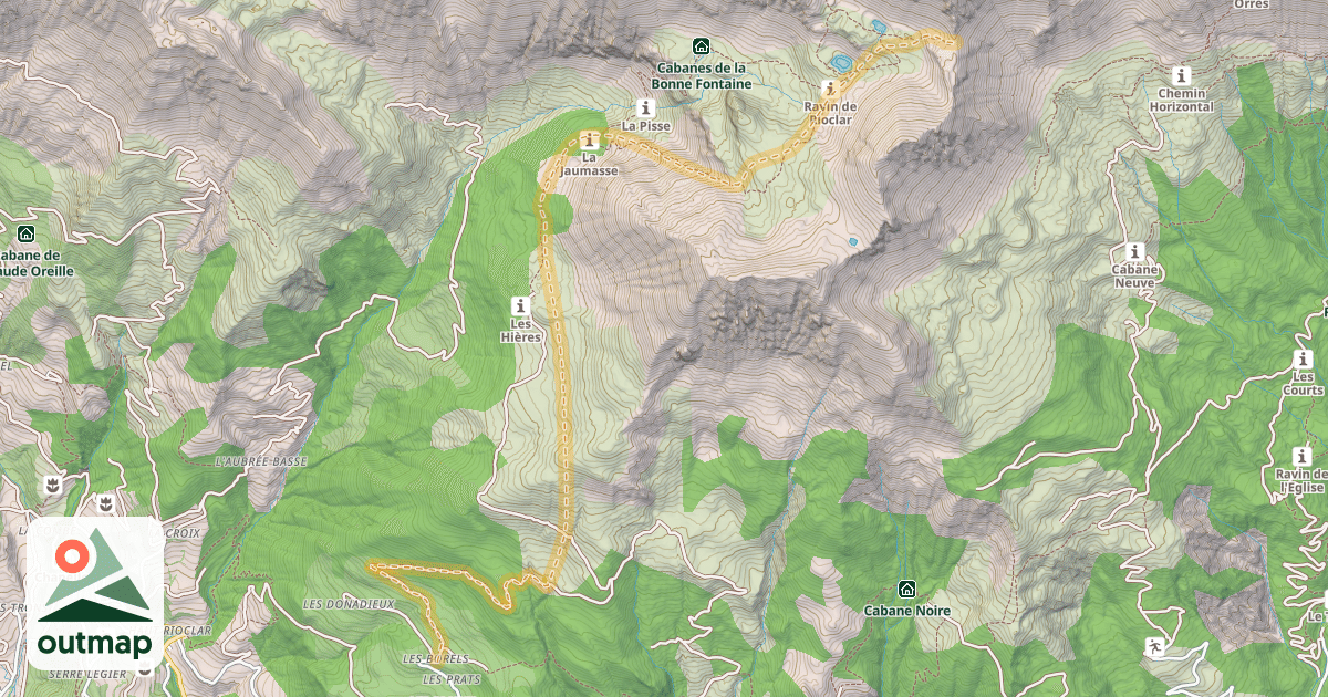 Map of Col de l'Aupillon — Les Prats