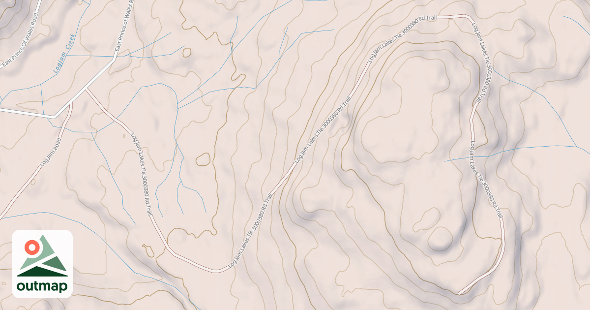 Map of Log Jam Lakes Tie  3000380 Rd